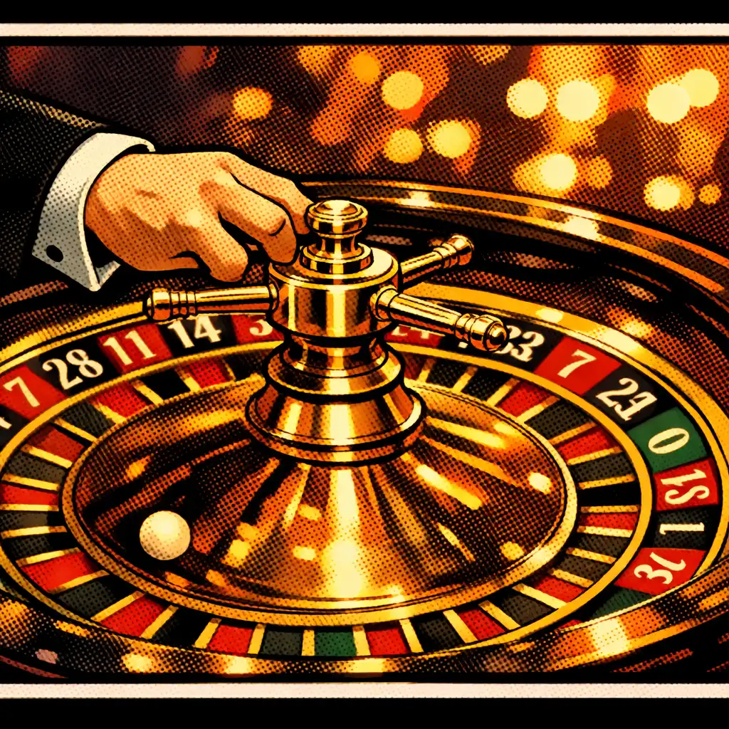 Close-up of a roulette wheel in action at a licensed casino night